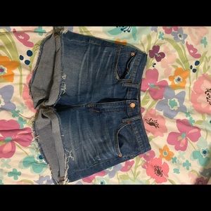 made well high rise denim shorts